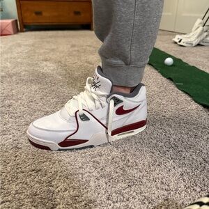 Nike White and Maroon Sneakers